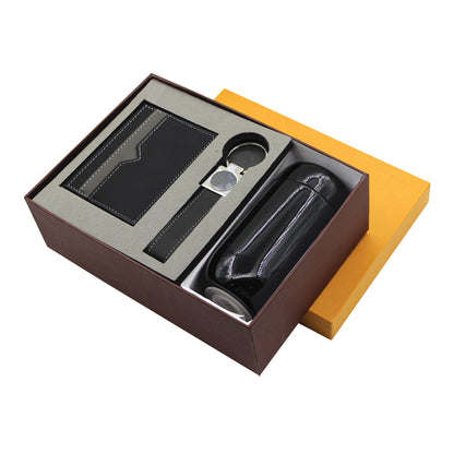 SPAZIO-CKF 3 PC Gift Set (Card Holder + Keyring + Flask)