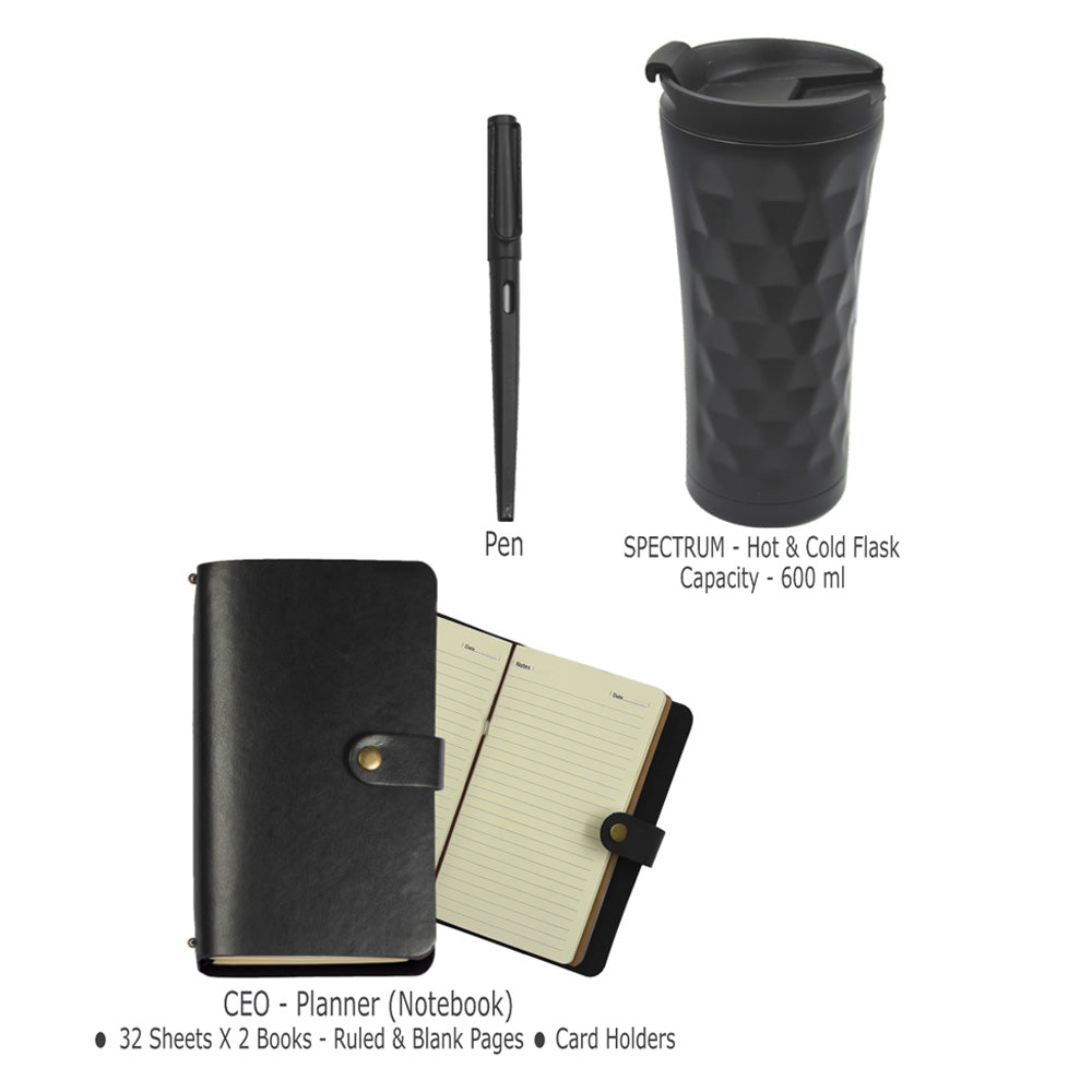 CEO-NPF 3 PC Gift Set (Notebook + Pen + Flask)