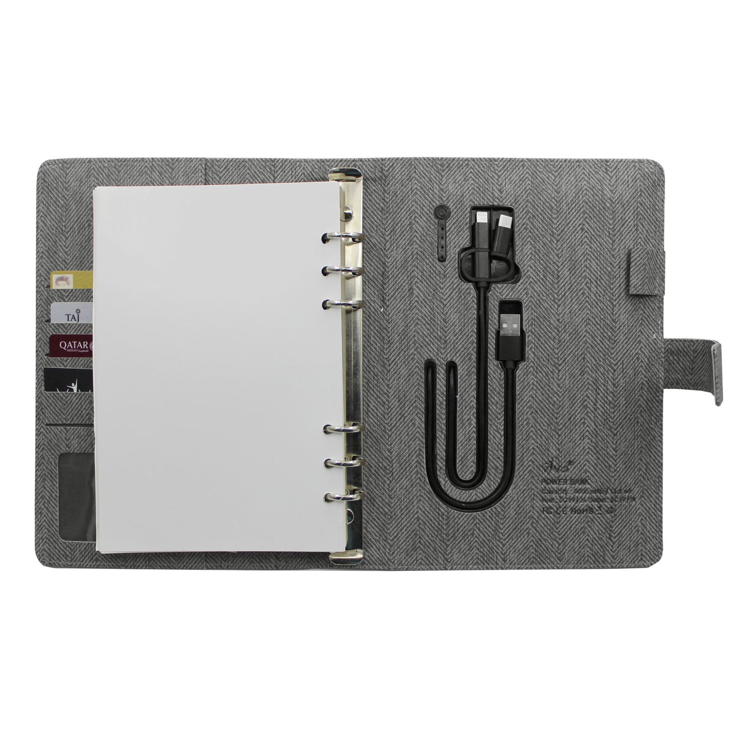 Charge Powerbank Ringbinder Notebook With 32gb Pendrive