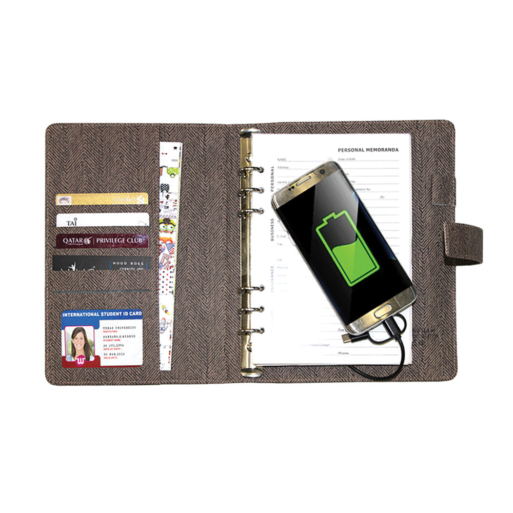 Charge Powerbank Ringbinder Notebook With 32gb Pendrive