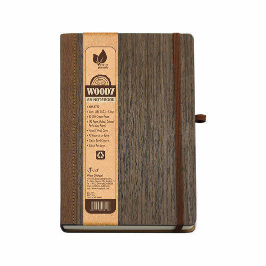 WOODY Notebook Made from Natural Wood (Dark Brown)