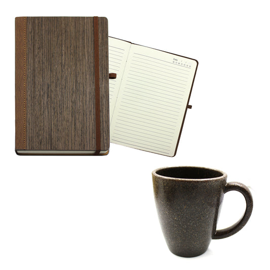 WOODY- NM 2 pcs. Set (Wood Notebook + Coffee Mug)
