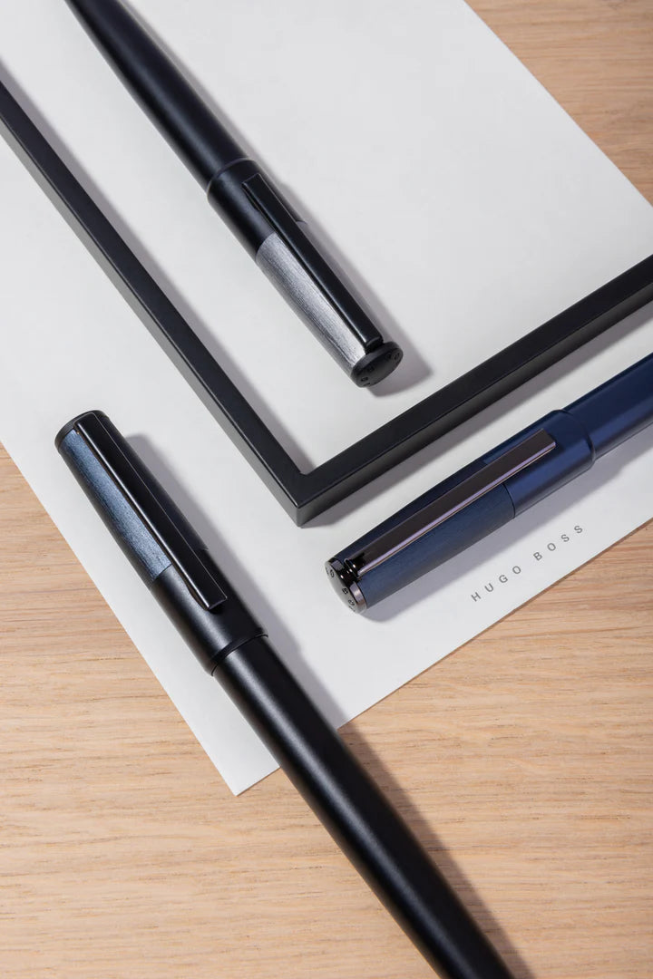 Hugo Boss Ballpoint Pen Gear Minimal Black & Chrome - HSN1894B